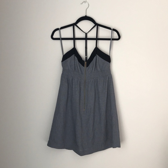 smocked t-strap A-line babydoll mini dress - Picture 2 of 7